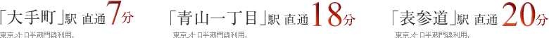 各主要駅への乗車時間