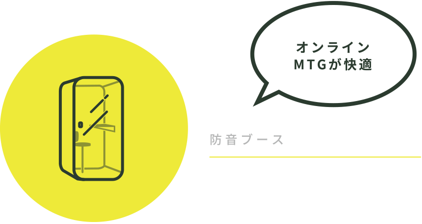 ポイント3「防音ブース」オンラインMTGが快適